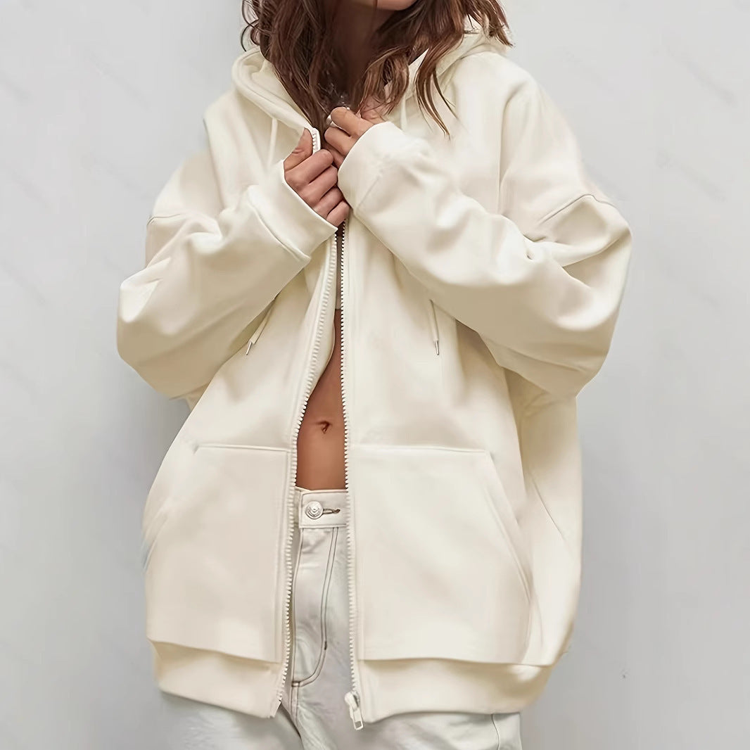 Plus size sweatvest met capuchon