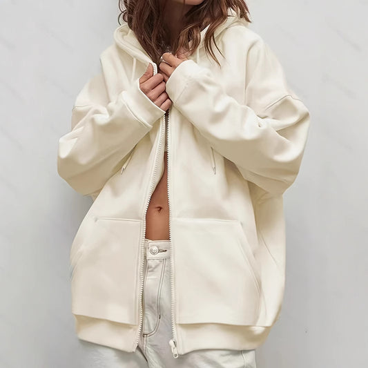 Plus size sweatvest met capuchon