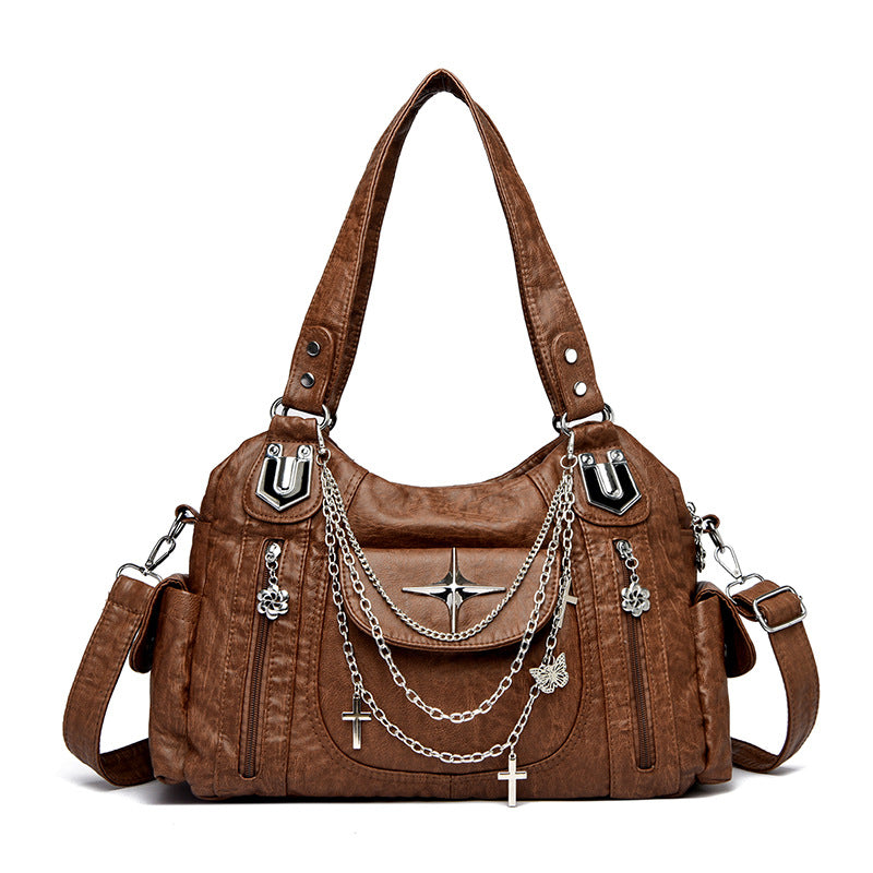 Retro Distressed Chain Tote Bag