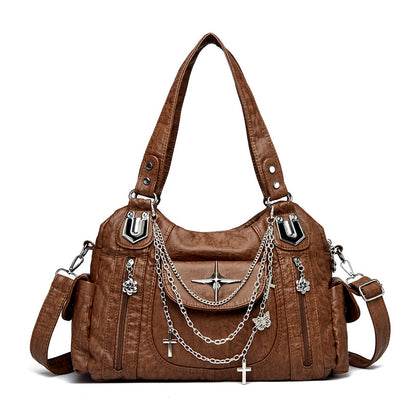Retro Distressed Chain Tote Bag