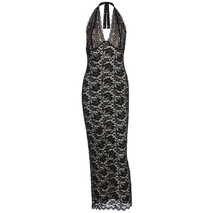 Elegant Chiffon Halter Neck Long Dress
