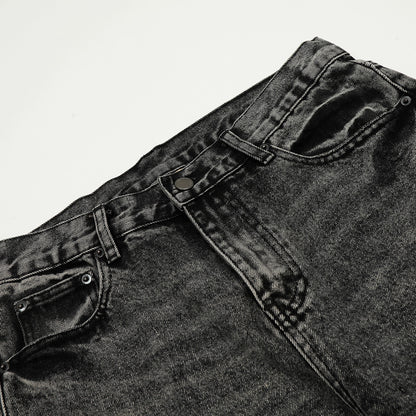 Wash water to make old denim straight leg pants