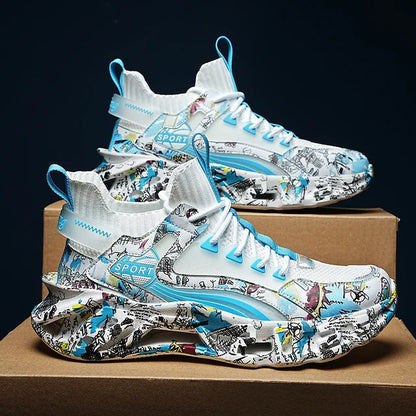 Bedrukte herensneakers van hoge kwaliteit
