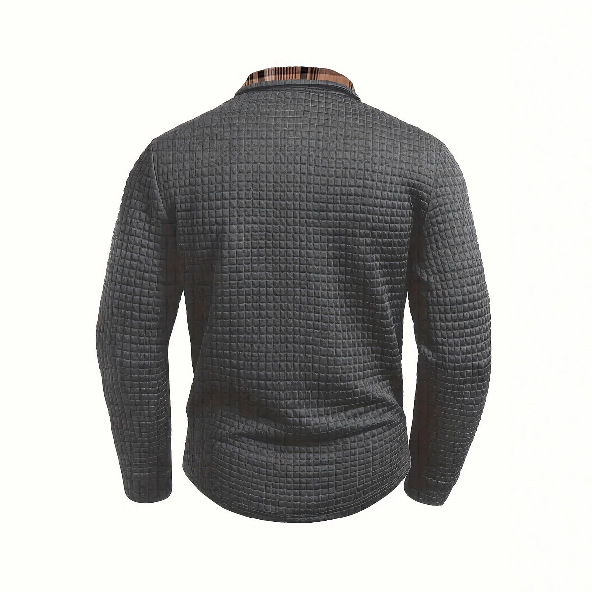 Klassiek geruit poloshirt met lange mouwen voor heren