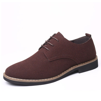 Men's Frosted Casual Work Shoes Multicolor Men's Leather Shoes Lace-Up Fashion Trend Large Size Shoes