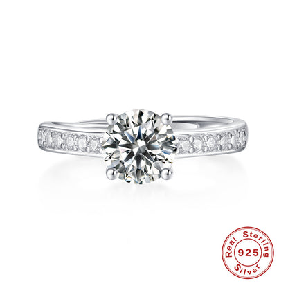 1 karaat S925 zilveren ring Moissanite Doting