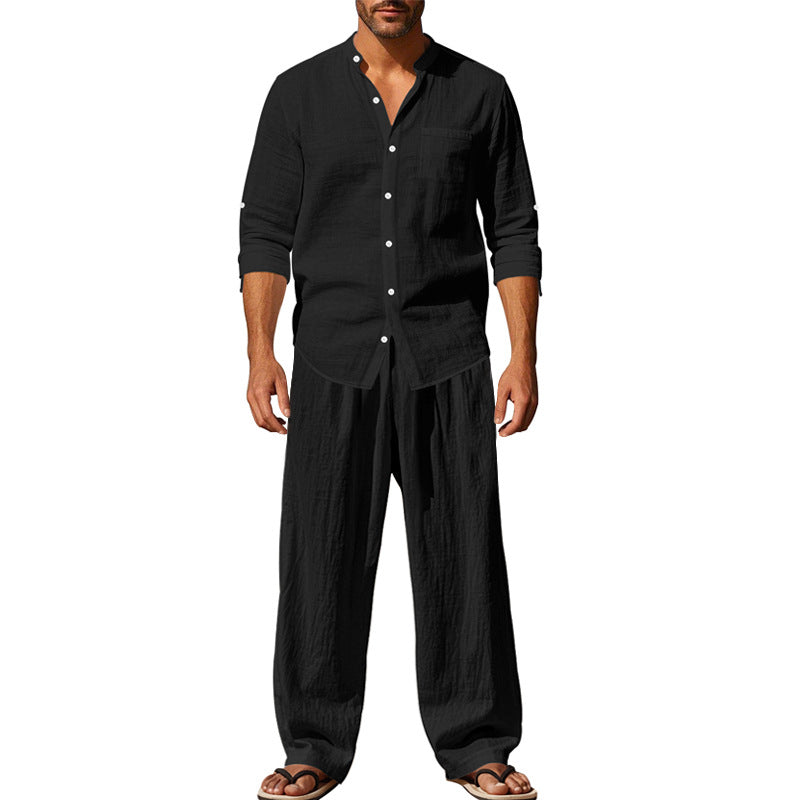 Men's Linen Casual Shirt and Pants Set