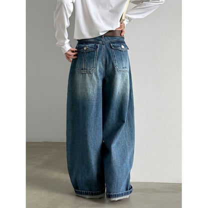 Vintage High Waist Wide Leg Denim Pants