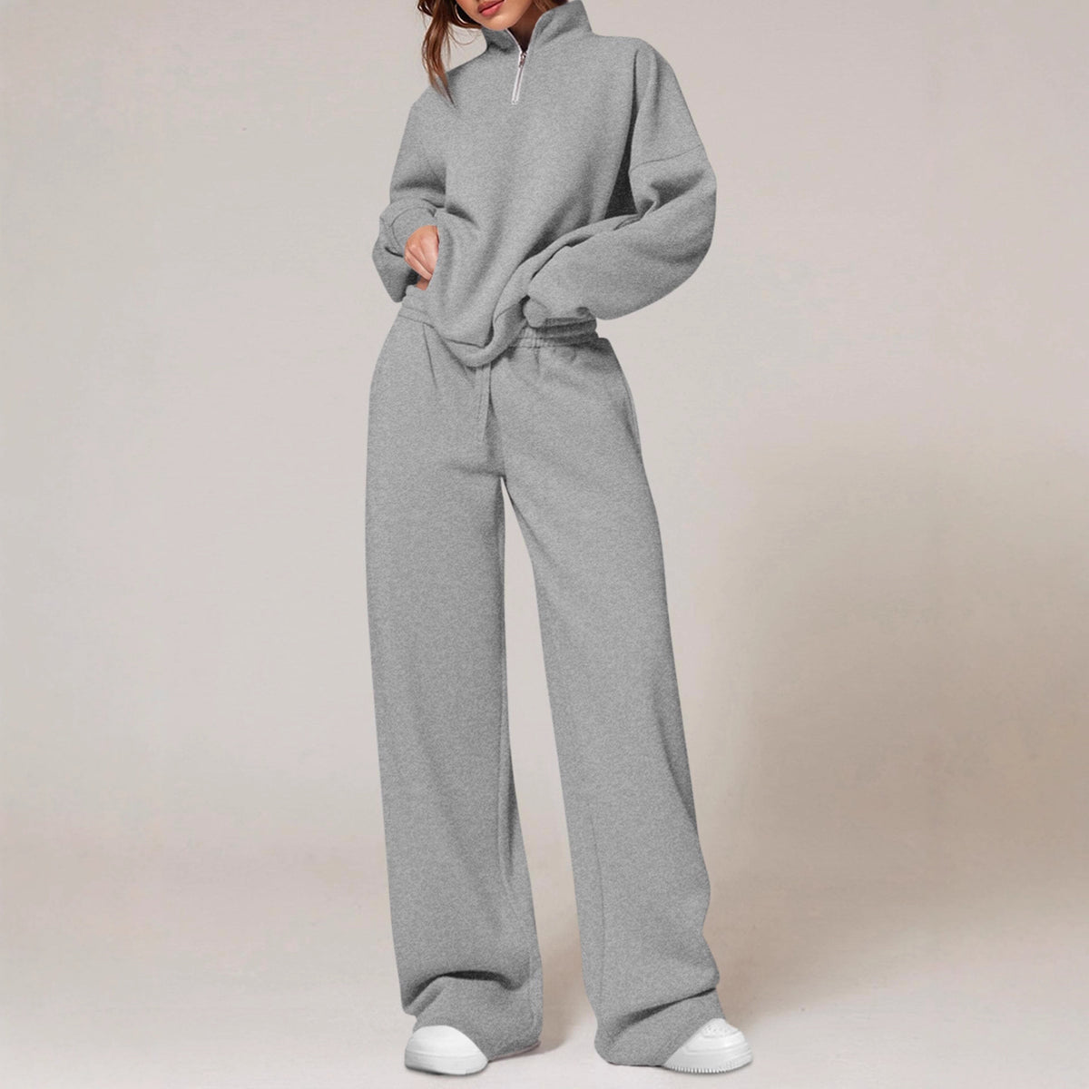 Women's Half-Zip Sweatshirt and Pants Set