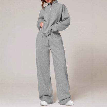 Women's Half-Zip Sweatshirt and Pants Set