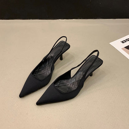 Women's Stiletto Sandals Pointed Toe Elastic Band Heels
