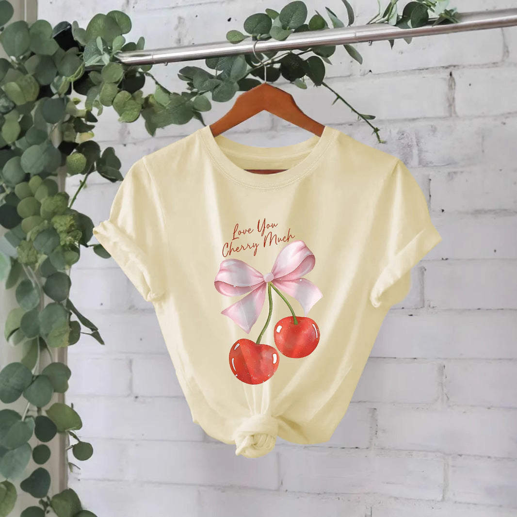 Cherry printed pure cotton top
