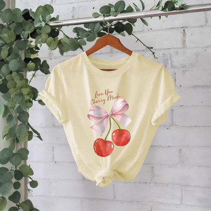 Cherry printed pure cotton top