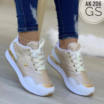 Casual damessneakers met ronde neus en platte zool