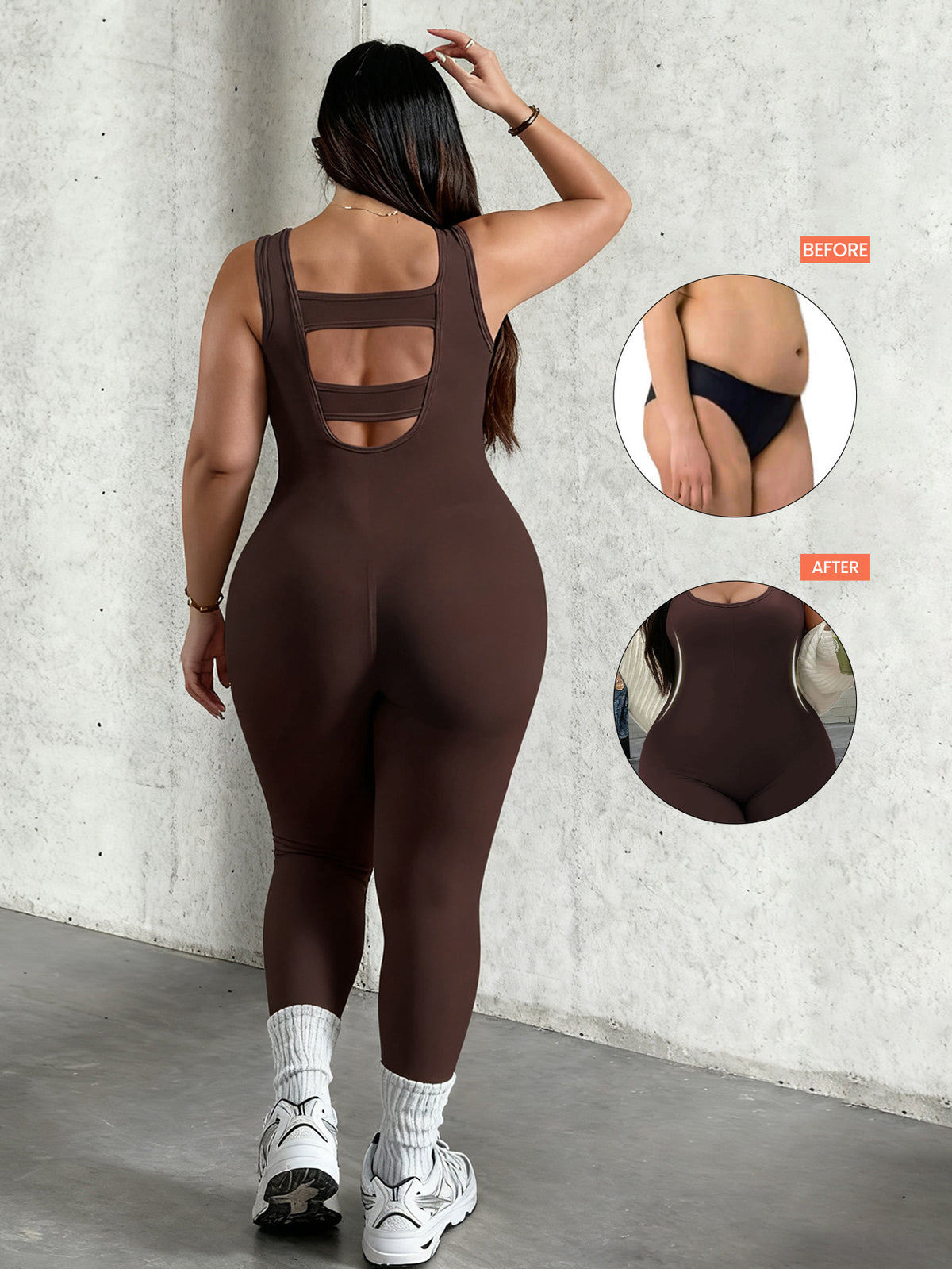 Plus size naadloze jumpsuit elastische sport- en fitnesskleding