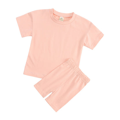 Childrens Cotton Short Sleeve Top and Shorts Set