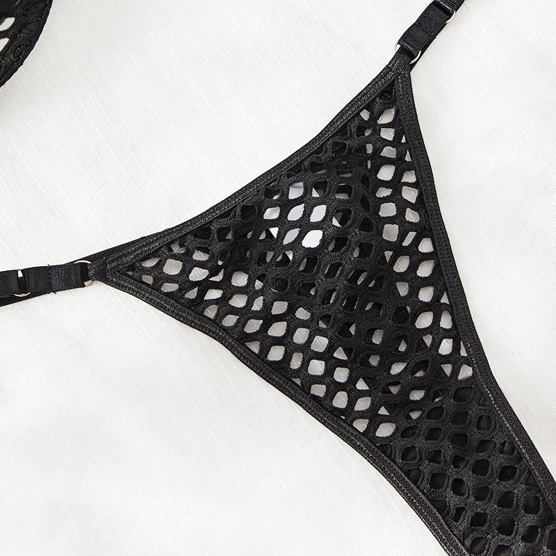 Hollow Mesh Lingerie Two-Piece Set