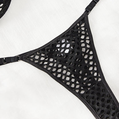 Hollow Mesh Lingerie Two-Piece Set