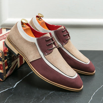 Modieuze en trendy leren veterschoenen met houtenhak