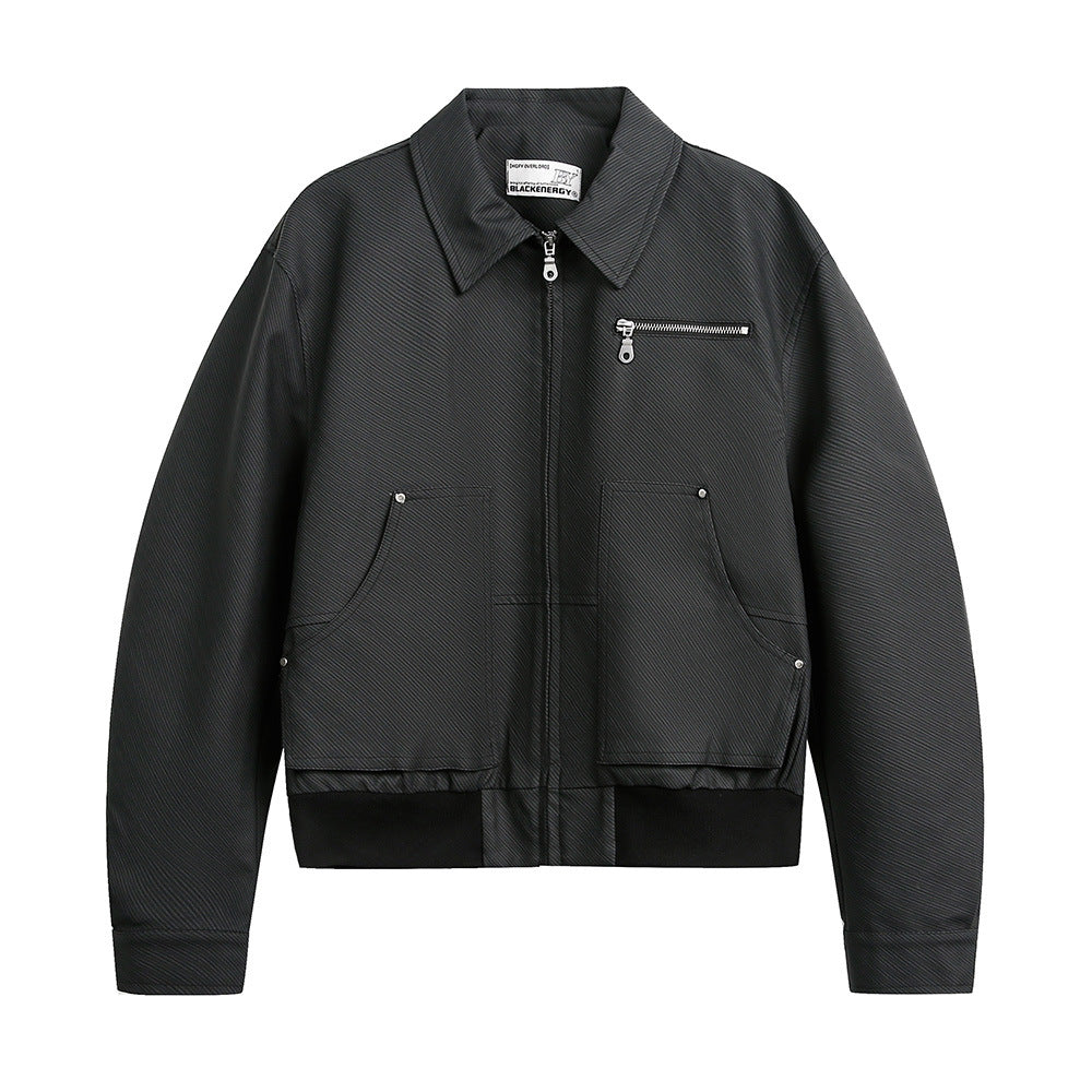 Workwear PU leather jacket