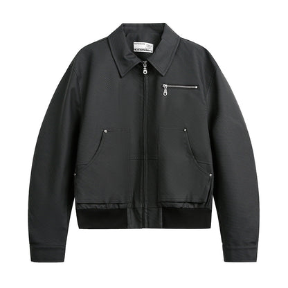 Workwear PU leather jacket