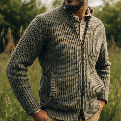 Europese en Amerikaanse wollen retro vest met rits heren