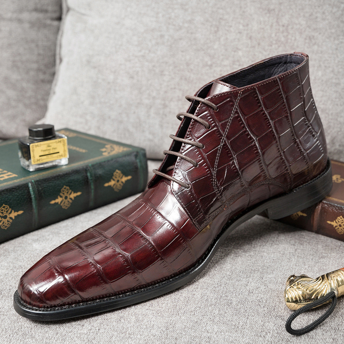 Trendy veterschoenen van koeienhuid voor heren