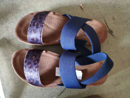 Elastic Fabric One-Strap Sandals
