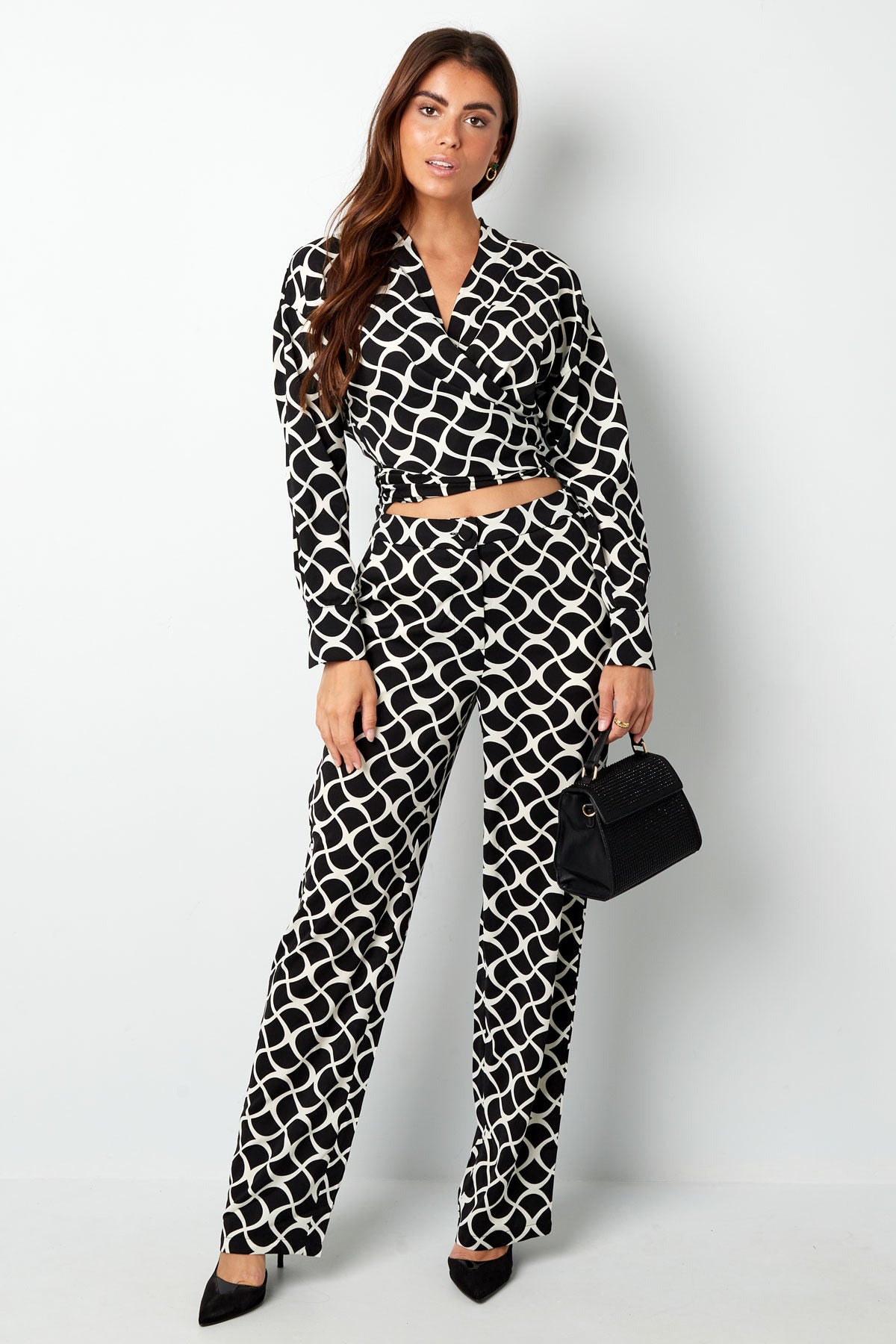 Overslagblouse aesthetic print