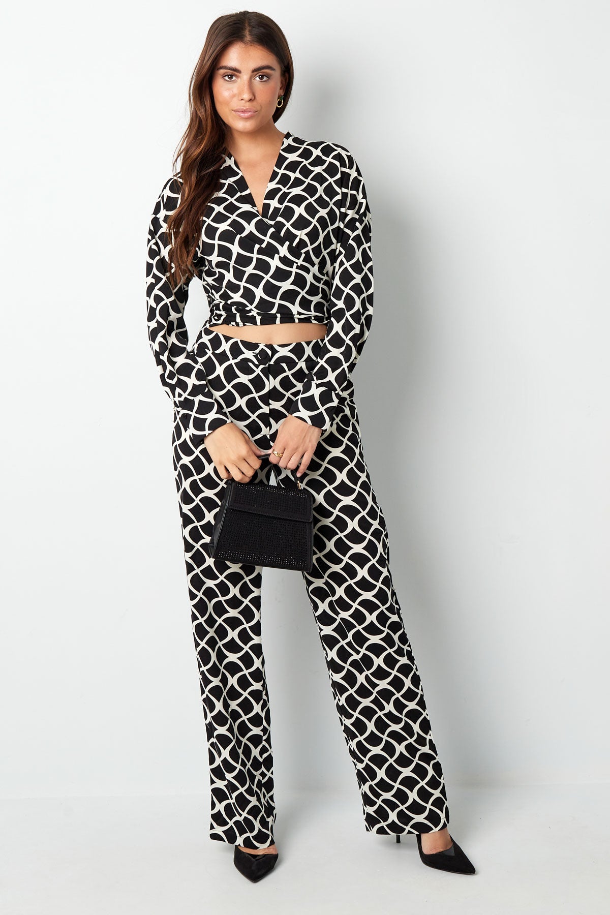 Overslagblouse aesthetic print