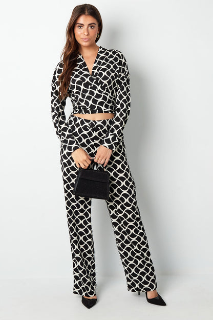 Overslagblouse aesthetic print