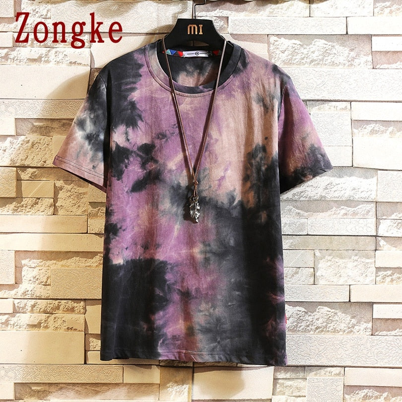Zongke New Print Short Sleeve T Shirt Men tshirt Male Summer Cotton T-Shirt Men Casual Tops Fashion M-5XL Funny Clothing