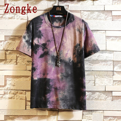 Zongke New Print Short Sleeve T Shirt Men tshirt Male Summer Cotton T-Shirt Men Casual Tops Fashion M-5XL Funny Clothing