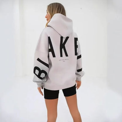 Gothic Letter Print Hooded Sweatshirt