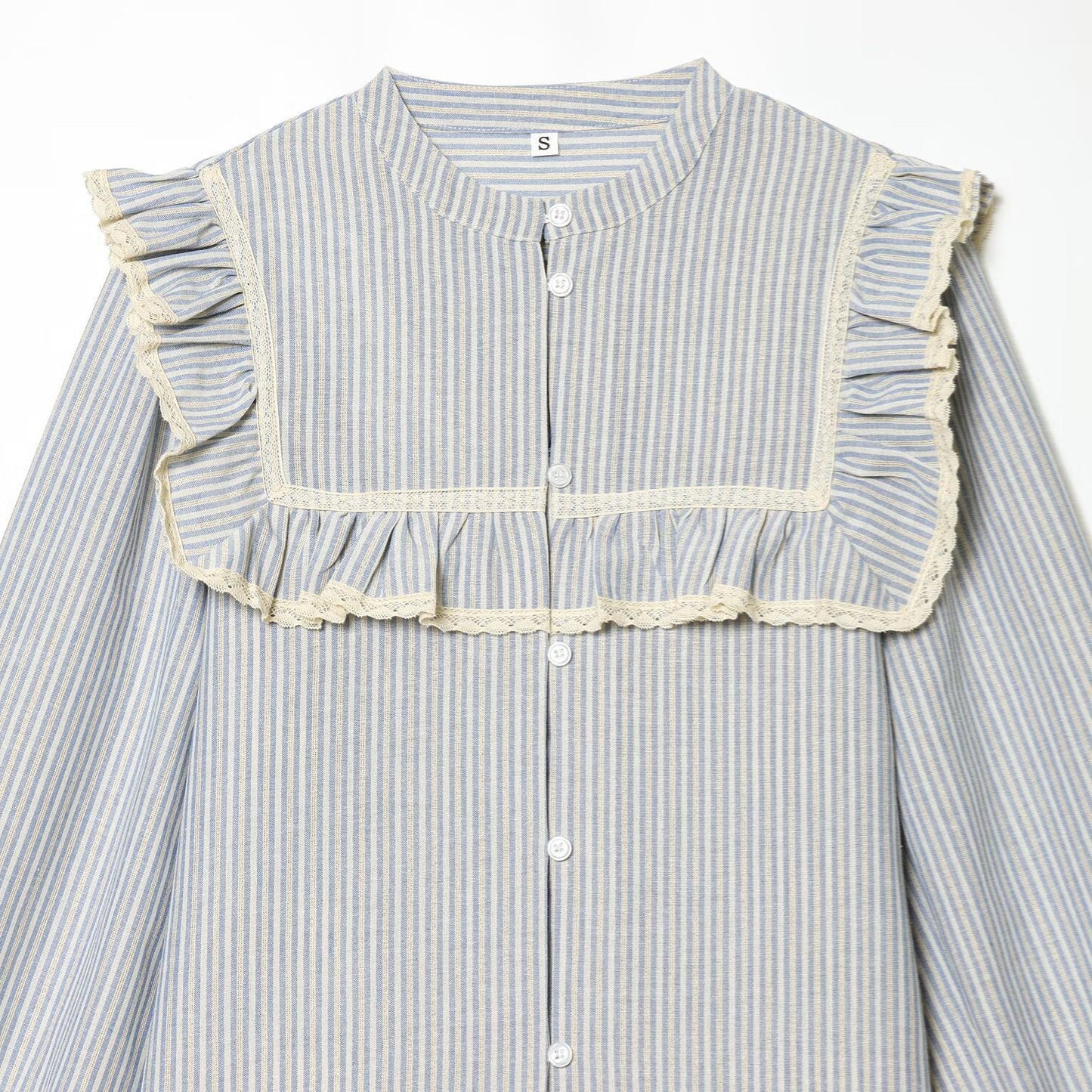 Metallic line decoration layered decorative striped shirt
