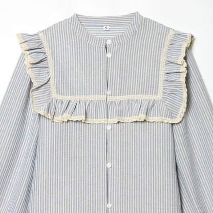 Metallic line decoration layered decorative striped shirt