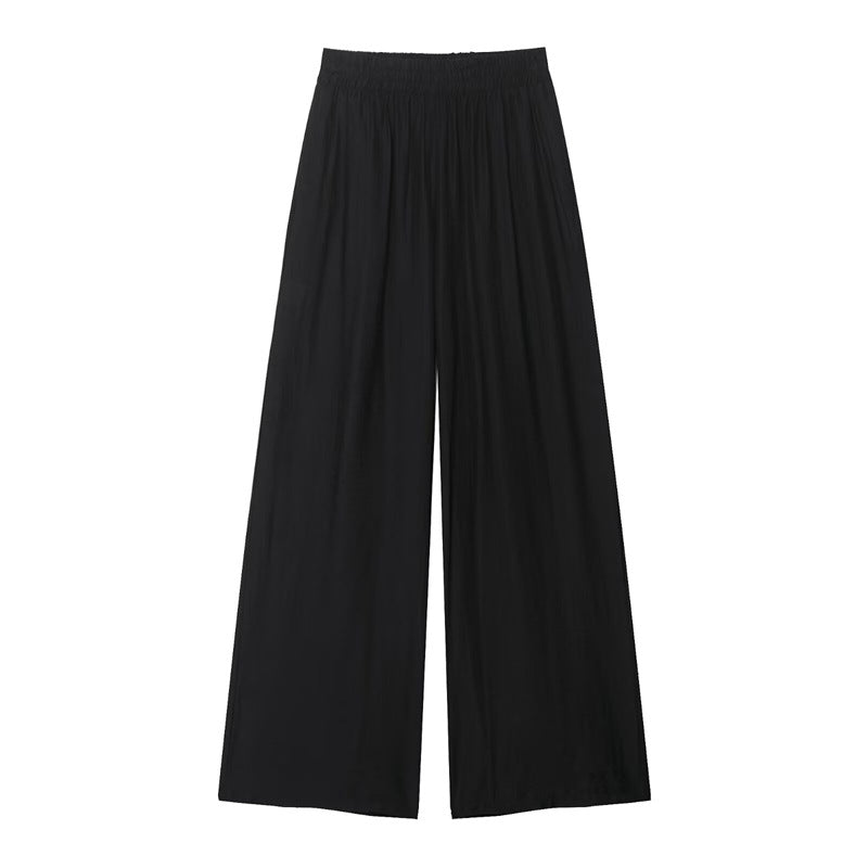 Elegant Style Design Shirt Top and Wide-Leg Pants Set