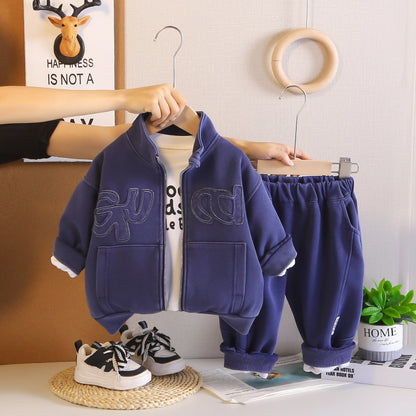 Autumn long sleeved three piece baby jacket