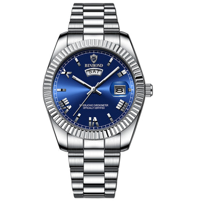 Klassiek zakelijk quartzhorloge met datumaanduiding