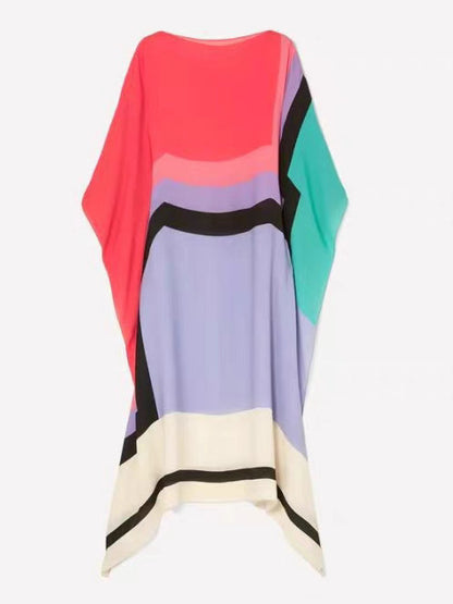 Summer Comfortable and Stylish Printed Casual Off-Shoulder Long Dress