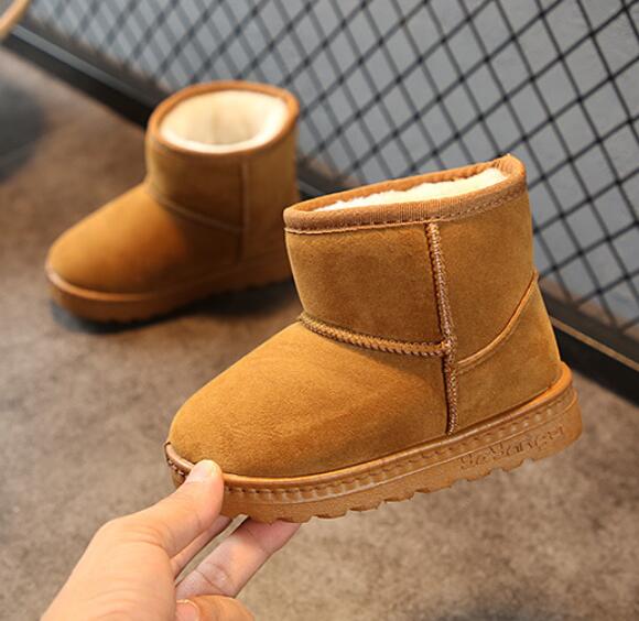 Winter Kids Fashion snow boots thick Child cotton shoes warm plush soft bottom girls short boots ski boot baby toddler boots