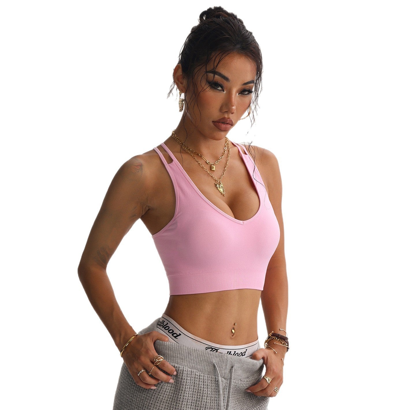 Peach Heart Cross Beauty Rug Yoga BH Sport