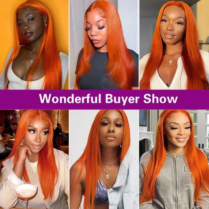 Synthetische oranje stijle lace wig