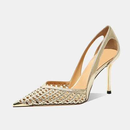 French-Style Pointed-Toe Hollow-Out Women Sandals