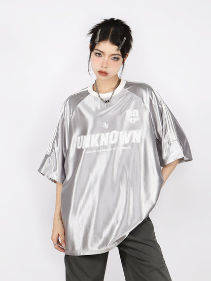 Retro summer three bar raglan half sleeved top