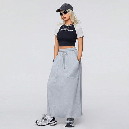 European and American women's fashionable casual loose sports half length skirt