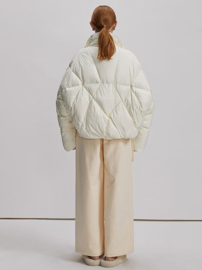 High-end staande kraag eendendons korte jas