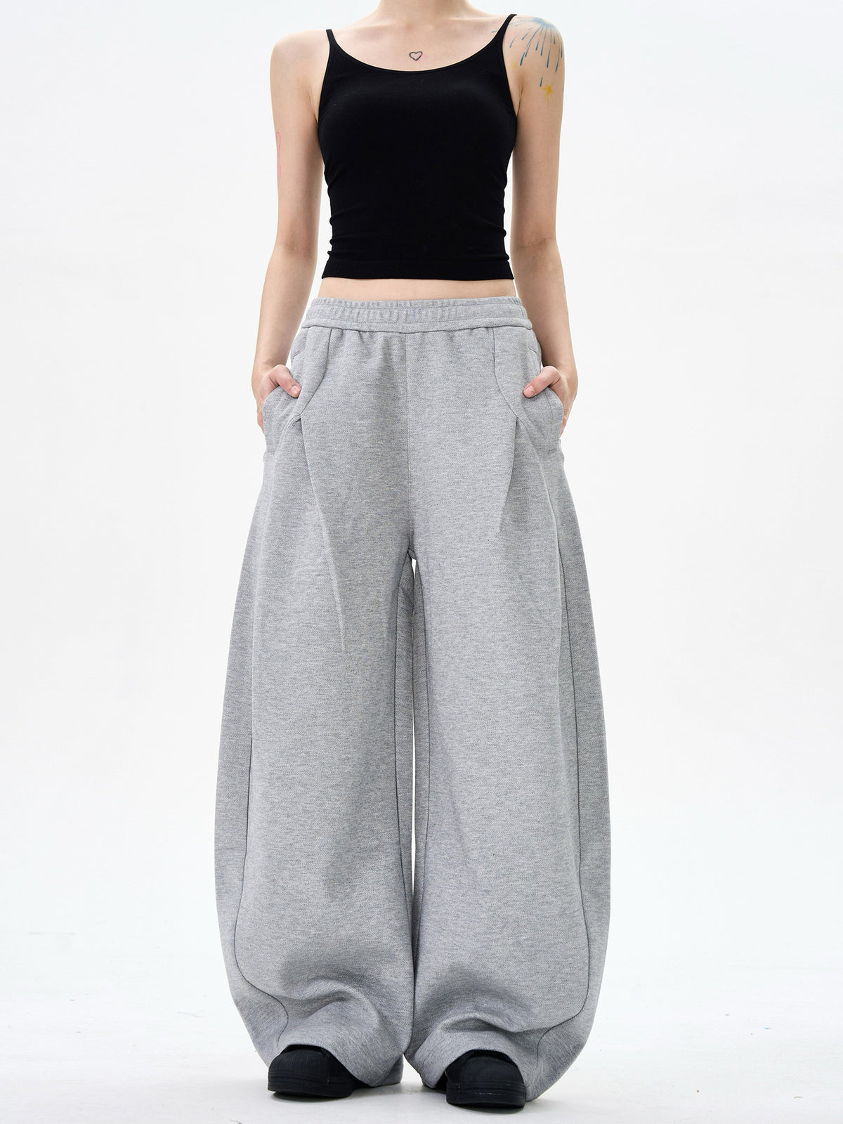 Women's High Waist Drawstring Wide Leg Streetwear Casual Pants
