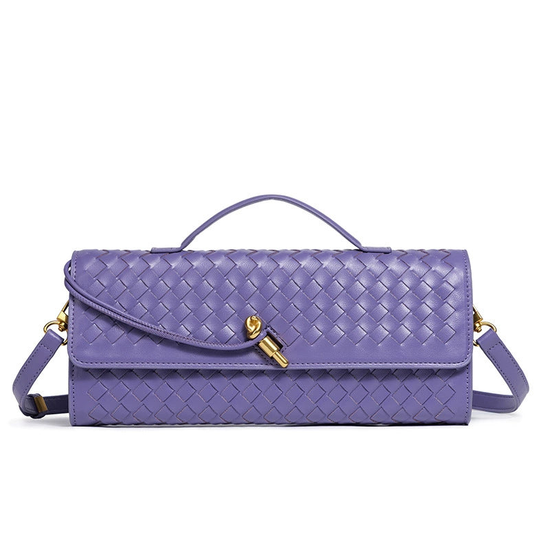 Soft Handmade Woven PU Leather Organ Crossbody Bag