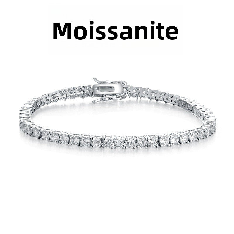Classic 18K Gold Electroplated Tennis Bracelet with Zircon/Moissanite Stones